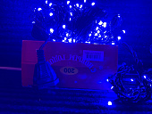 картинка Светодиодная гирлянда "Световая лента", 15метров, 110 ламп, синий, черный провод /60шт — Великий Путь